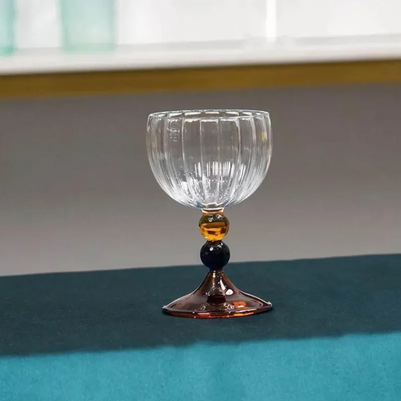 Plates u0026 More Küche & Esszimmer-Vintage Ripple Weinglas - Klarer nordischer Kelch mit kurzem Stiel