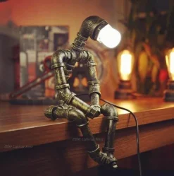 Comfort u0026 Style Beleuchtung-Vintage Robot Lamp - Creative Iron Table Light