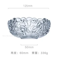 Plates u0026 More Küche & Esszimmer-Vintage Salatschüssel aus Glas – graviertes Goldrand-Design