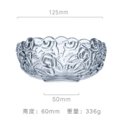 Plates u0026 More Küche & Esszimmer-Vintage Salatschüssel aus Glas – graviertes Goldrand-Design