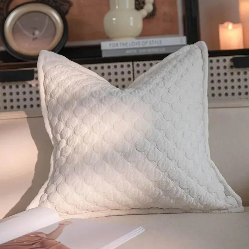 Pillow Haven Bettzeug-Vintage Samt Kissenbezug - Französische Magnolienstickerei für Sofa