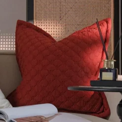 Pillow Haven Bettzeug-Vintage Samt Kissenbezug - Französische Magnolienstickerei für Sofa