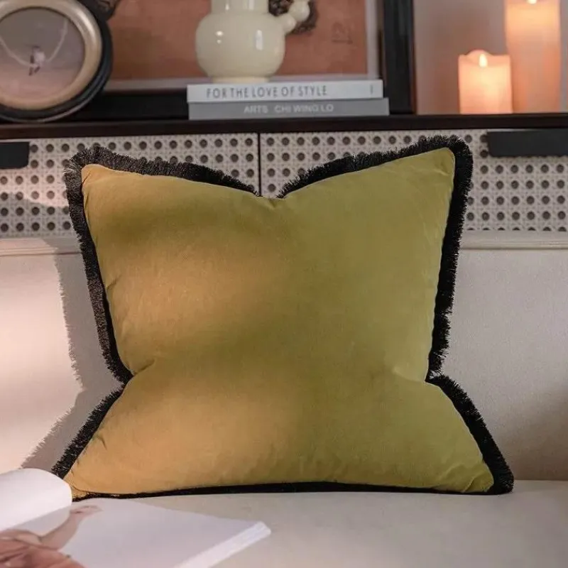 Pillow Haven Bettzeug-Vintage Samt Kissenbezug - Französische Magnolienstickerei für Sofa