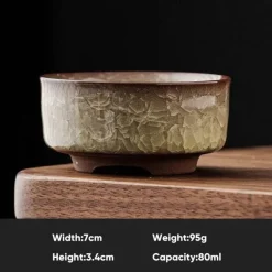 Plates u0026 More Küche & Esszimmer-Vintage Seladon Teetasse - Ice Crackle Keramik Kung Fu Tasse