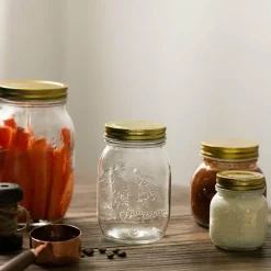 Cozy Nest Decor Küche & Esszimmer-Vintage Vorratsdose aus Glas - Geprägter Küchenbehälter