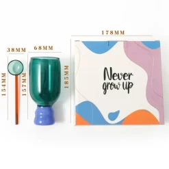 Plates u0026 More Küche & Esszimmer-Vintage-Glas-Stielglas-Set – 350 ml mit Löffel