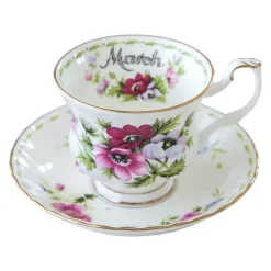 Feast u0026 Flair Küche & Esszimmer-Vintage-Kaffeetasse und Untertasse aus Bone China – 220 ml