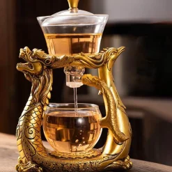 Brew Bliss Küche & Esszimmer-Vollautomatische magnetische Teekanne Dragon Phoenix