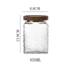 Cozy Nest Decor Küche & Esszimmer-Vorratsdose aus geprägtem Glas – Begonien-Design