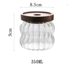 Cozy Nest Decor Küche & Esszimmer-Vorratsdose aus gewelltem, gestreiftem Glas – dekorativer Behälter