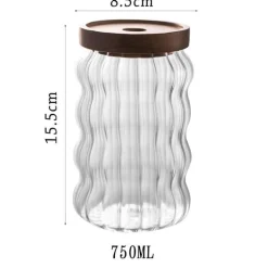 Cozy Nest Decor Küche & Esszimmer-Vorratsdose aus gewelltem, gestreiftem Glas – dekorativer Behälter