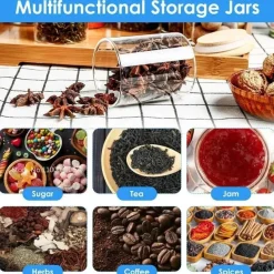 Plates u0026 More Küche & Esszimmer-Vorratsdose aus Glas für Lebensmittel – Behälter zur Organisation der Küche mit Deckel