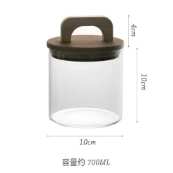 Cozy Nest Decor Küche & Esszimmer-Vorratsdose aus Glas mit Holzgriff – Eleganter Küchen-Organizer