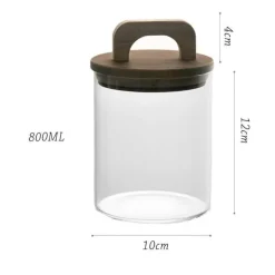 Cozy Nest Decor Küche & Esszimmer-Vorratsdose aus Glas mit Holzgriff – Eleganter Küchen-Organizer