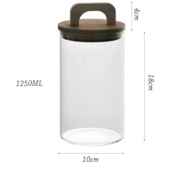 Cozy Nest Decor Küche & Esszimmer-Vorratsdose aus Glas mit Holzgriff – Eleganter Küchen-Organizer