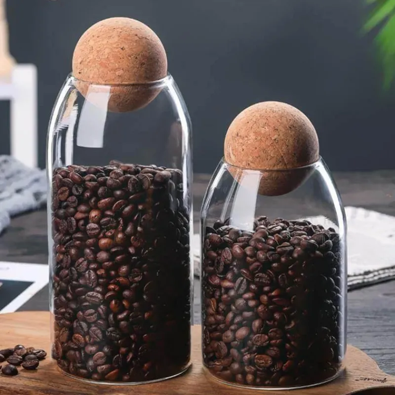 Space Savvy Küche & Esszimmer-Vorratsglas aus Glas mit Korkdeckel - Home Organizer Jar