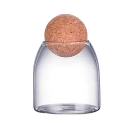 Space Savvy Küche & Esszimmer-Vorratsglas aus Glas mit Korkdeckel - Home Organizer Jar