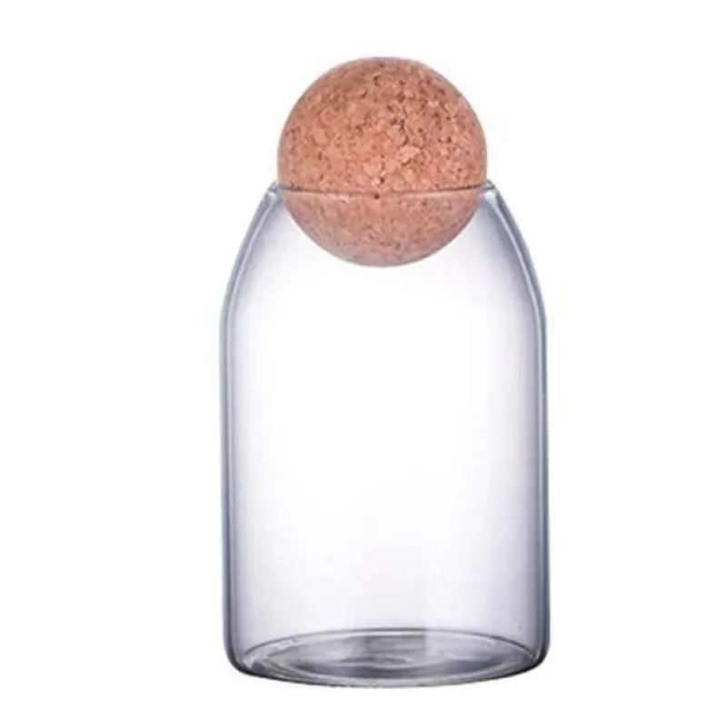 Space Savvy Küche & Esszimmer-Vorratsglas aus Glas mit Korkdeckel - Home Organizer Jar