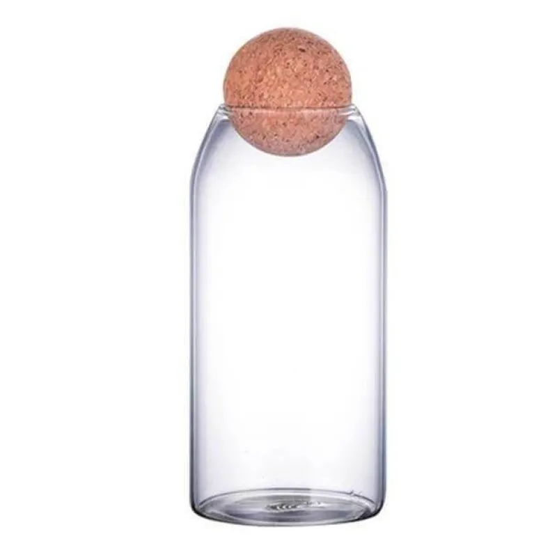 Space Savvy Küche & Esszimmer-Vorratsglas aus Glas mit Korkdeckel - Home Organizer Jar