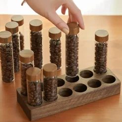 Cozy Nest Decor Küche & Esszimmer-Vorratsglas für Kaffeebohnen – Reagenzglas-Glasbehälter