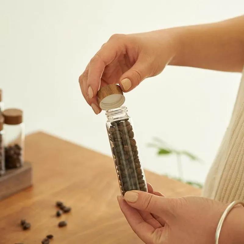 Cozy Nest Decor Küche & Esszimmer-Vorratsglas für Kaffeebohnen – Reagenzglas-Glasbehälter