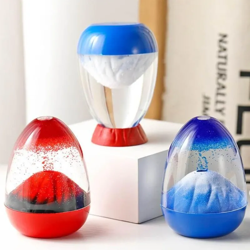 The Gilded Nest Wohndeko-Vulkanausbruch-Timer – Dekorative Flüssigkeits-Sanduhr