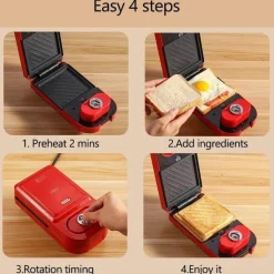 The Culinary Kit Küche & Esszimmer-Waffeleisen – Multifunktionaler Frühstückskocher