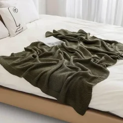 Wrap u0026 Relax Bettzeug-Waffelstrick-Wolldecke – gemütlicher, weicher und warmer Sofabezug