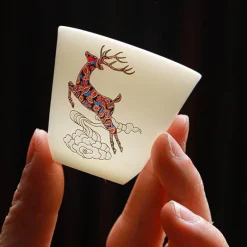 The Decor Haven Camping-Werkzeuge|Camping Im Freien-Waldhirsch-Keramik-Teeservice