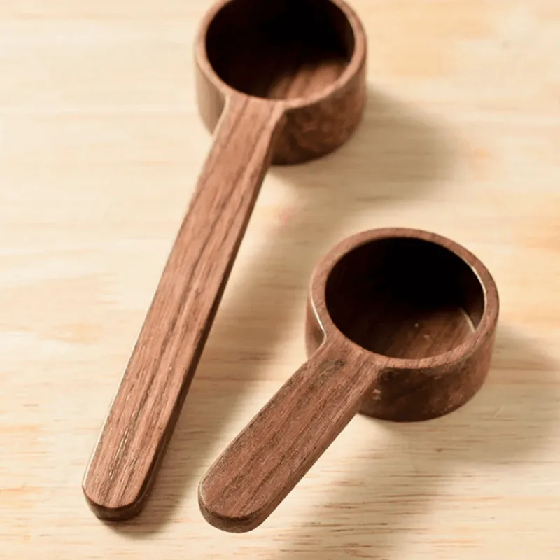 Tom Küche & Esszimmer-Walnuss-Kaffeelöffel – 8 g/10 g Messlöffel für Kaffeebohnen und Tee