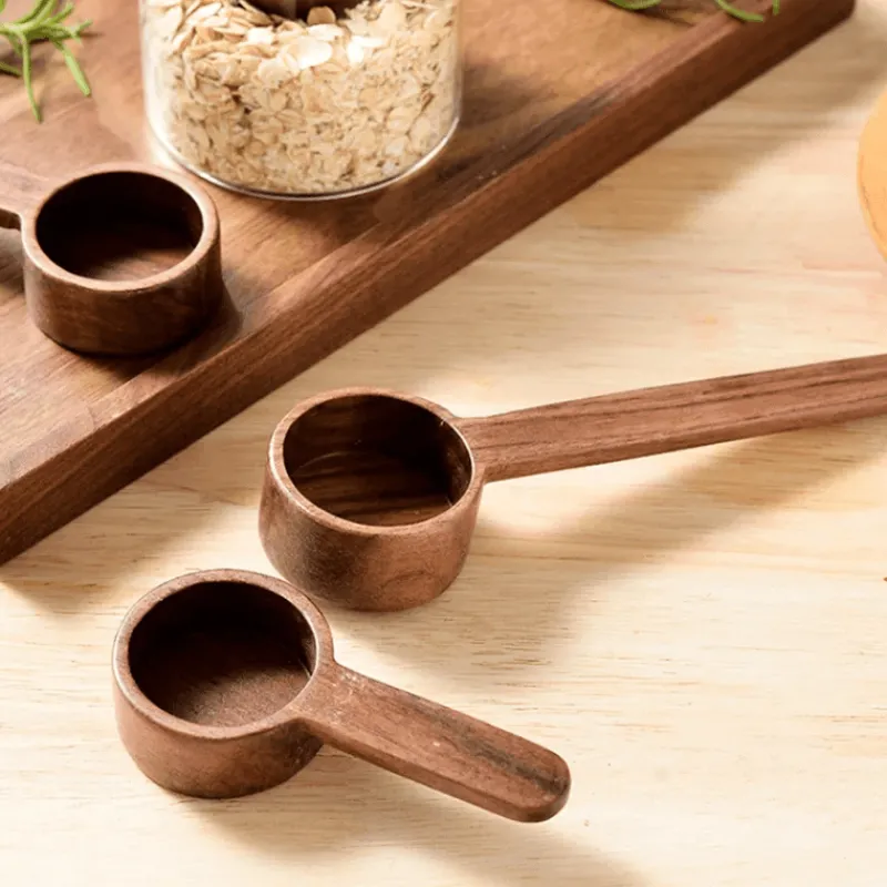 Tom Küche & Esszimmer-Walnuss-Kaffeelöffel – 8 g/10 g Messlöffel für Kaffeebohnen und Tee