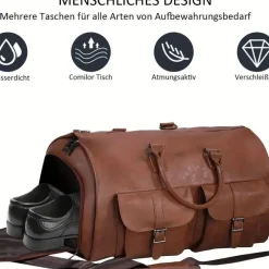 BagAura Taschen & Geldbörsen-Wandelbare Reisetasche – 2-in-1 Hängekoffer für Herren