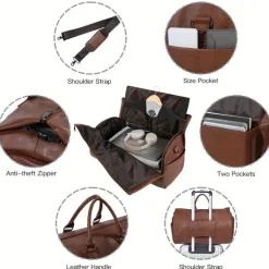 BagAura Taschen & Geldbörsen-Wandelbare Reisetasche – 2-in-1 Hängekoffer für Herren