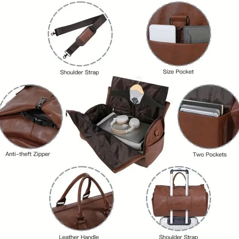 BagAura Taschen & Geldbörsen-Wandelbare Reisetasche – 2-in-1 Hängekoffer für Herren