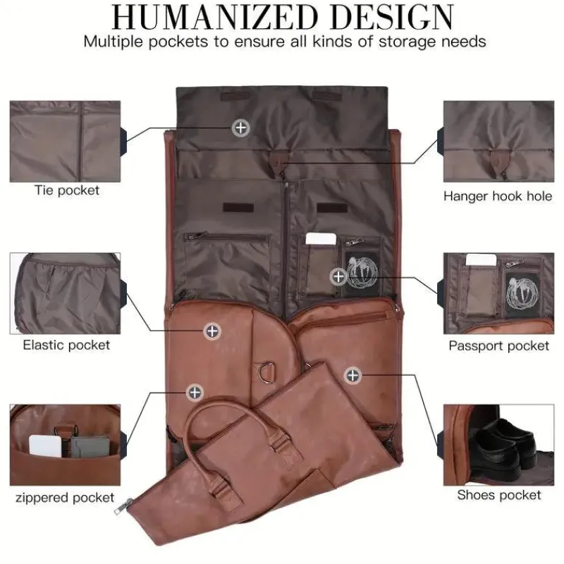 BagAura Taschen & Geldbörsen-Wandelbare Reisetasche – 2-in-1 Hängekoffer für Herren