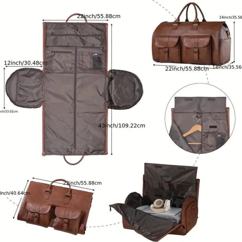 BagAura Taschen & Geldbörsen-Wandelbare Reisetasche – 2-in-1 Hängekoffer für Herren