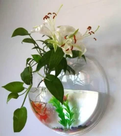 Comfort u0026 Style Wohndeko-Wandmontierte Blumenvase für Aquarien – transparentes Aquarium-Dekor