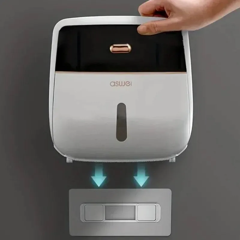 The Blissful Bath Badezimmer-Wandmontierte Taschentuchbox - Doppelschichtiger Organizer