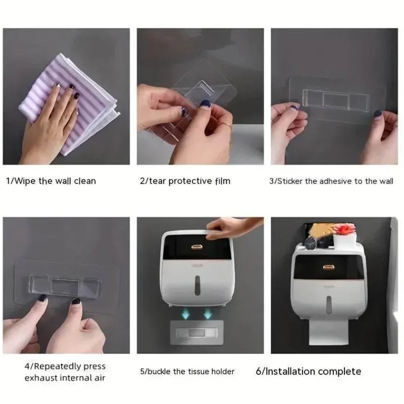 The Blissful Bath Badezimmer-Wandmontierte Taschentuchbox - Doppelschichtiger Organizer