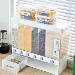 Space Savvy Küche & Esszimmer-Wandmontierter automatischer Reisvorratstank - Getreidespender für die Küche