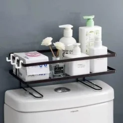 The Blissful Bath Badezimmer-Wandmontierter Badezimmer-Organizer – Aufbewahrungsregal ohne Lochen