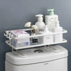 The Blissful Bath Badezimmer-Wandmontierter Badezimmer-Organizer – Aufbewahrungsregal ohne Lochen