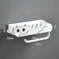 The Blissful Bath Badezimmer-Wandmontierter Badezimmer-Organizer – Regal im Lazy Kitten-Design