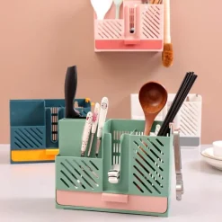 Space Savvy Küche & Esszimmer-Wandmontierter Besteckabtropfer - Küchenmesser-Organizer