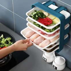 Space Savvy Küche & Esszimmer-Wandmontierter Küchen-Organizer – Mehrschichtiges Lebensmittelaufbewahrungssystem