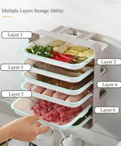 The Culinary Kit Küche & Esszimmer-Wandmontierter Küchen-Organizer – platzsparende Aufbewahrungslösung