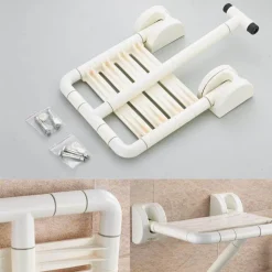 The Blissful Bath Badezimmer|Möbel-Wandmontierter Klapphocker aus Edelstahl