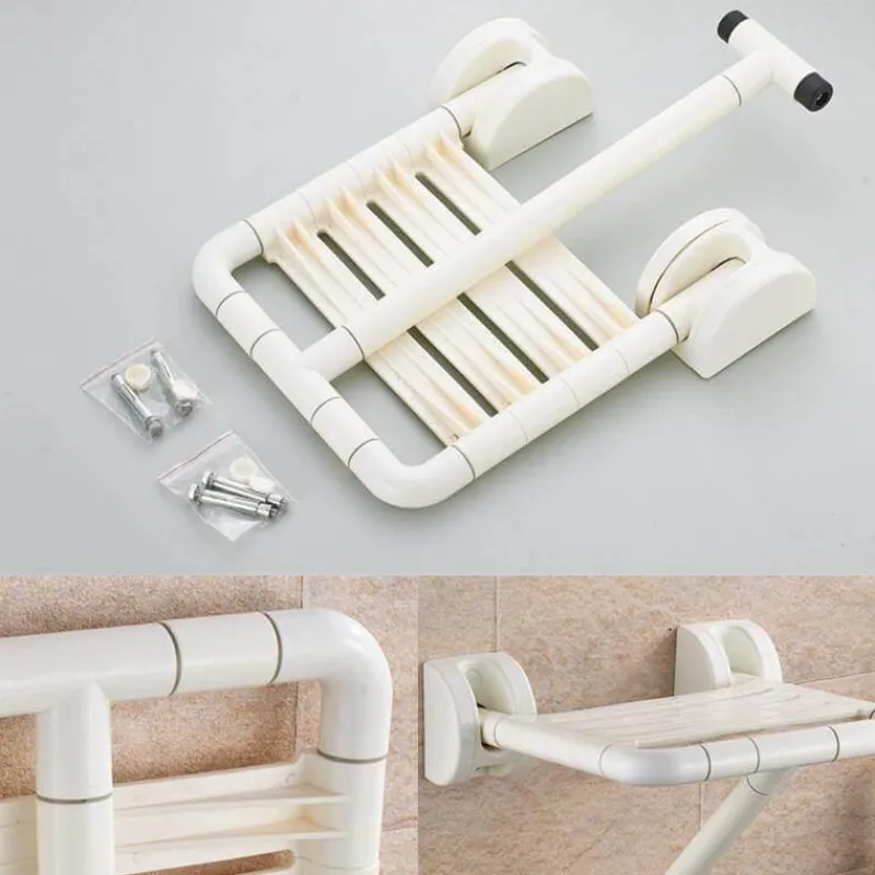 The Blissful Bath Badezimmer|Möbel-Wandmontierter Klapphocker aus Edelstahl