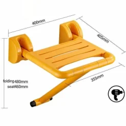 The Blissful Bath Badezimmer|Möbel-Wandmontierter Klapphocker aus Edelstahl