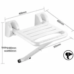 The Blissful Bath Badezimmer|Möbel-Wandmontierter Klapphocker aus Edelstahl